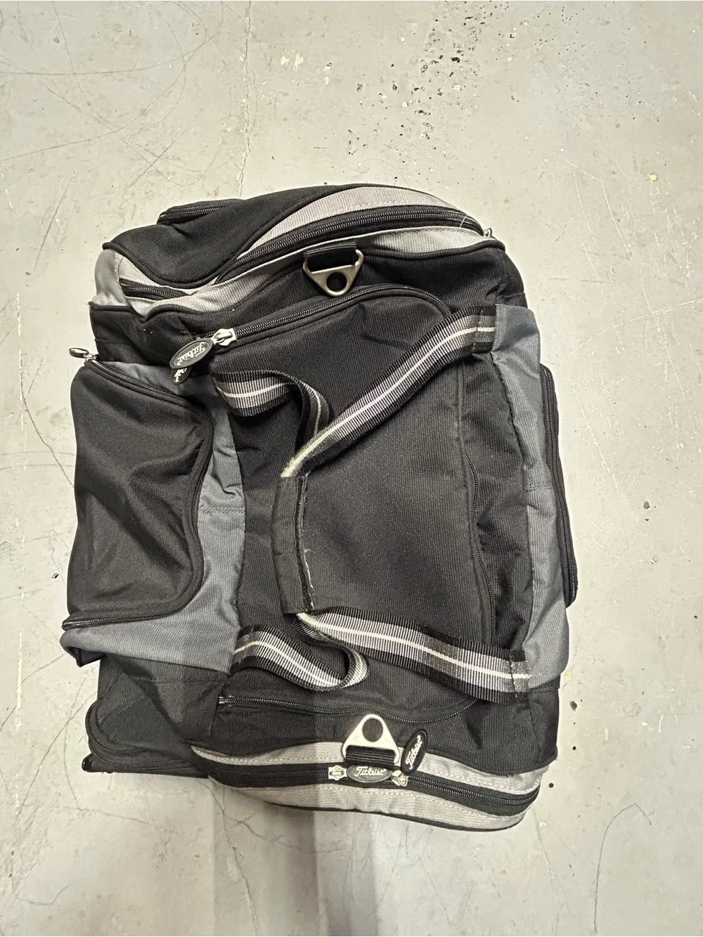 Titleist Black and Gray Duffel Bag with White Logo